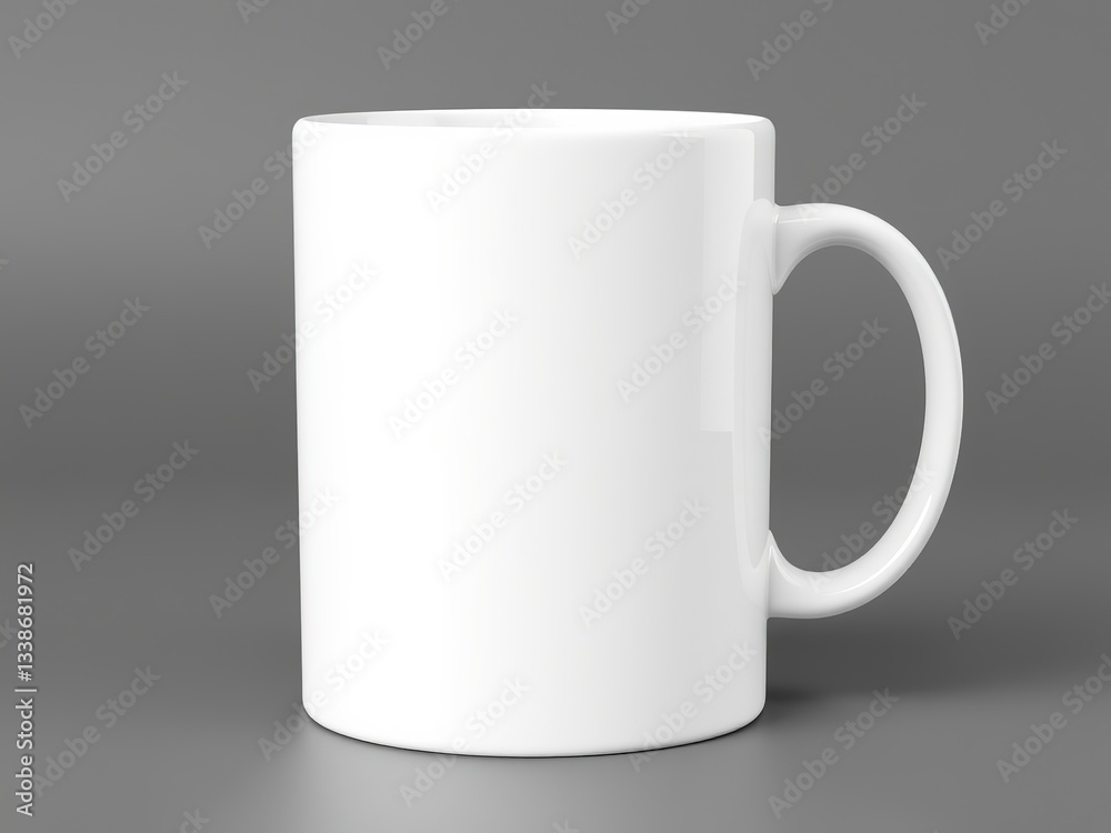 Fototapeta premium Clean White Coffee Mug Mockup, 12oz Capacity, Design Template
