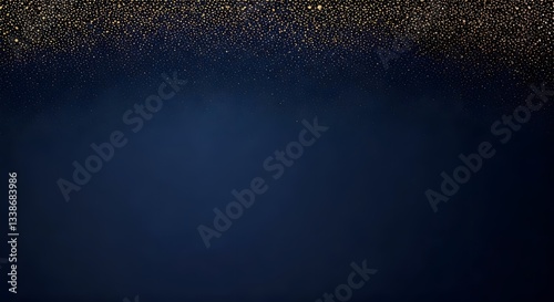 A deep navy blue background with elegant gold glitter accents, Ai Generated
