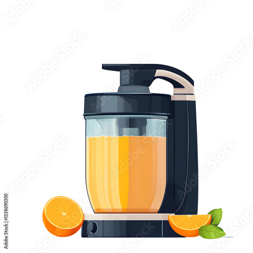 Vector of a countertop juicer isolated on transparent background