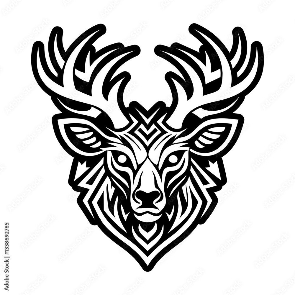 Fototapeta premium A glyph style icon of deer tattoo
