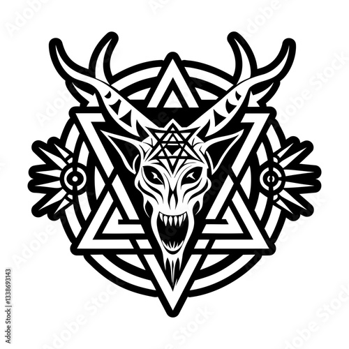A glyph style icon of evil scream symbol