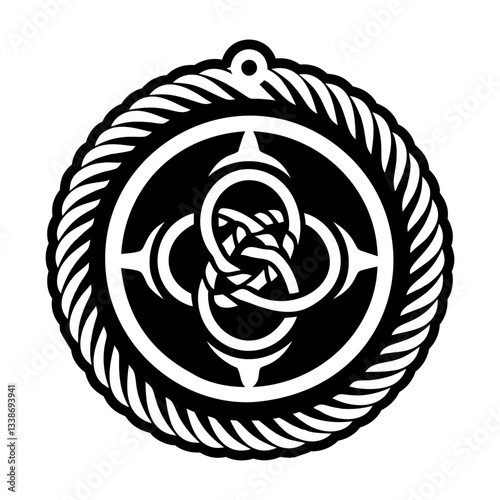 A filled style icon of rope knot tattoo