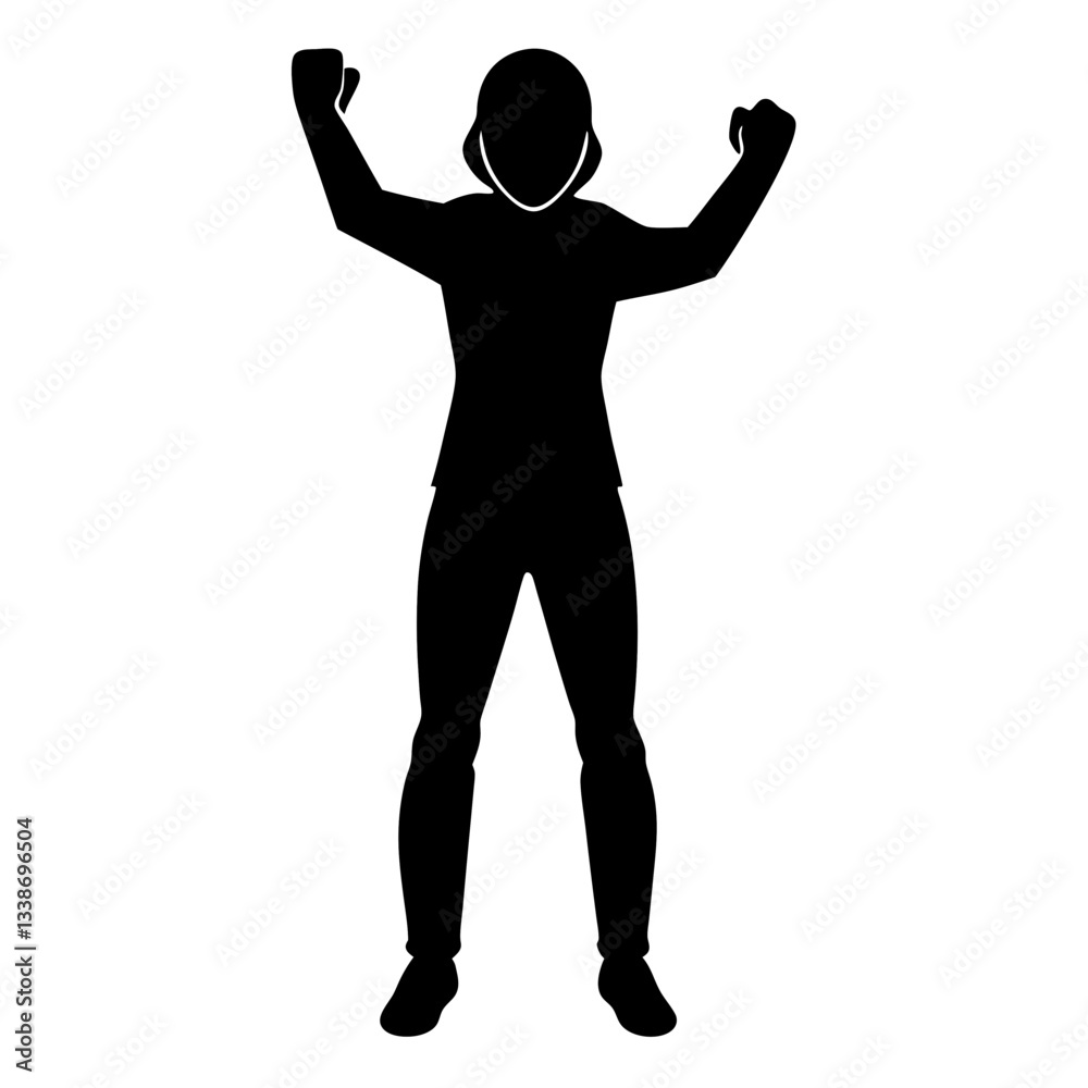 Silhouette of a man with arms raised in a dynamic pose Silhouette of a man with arms raised in a dynamic pose