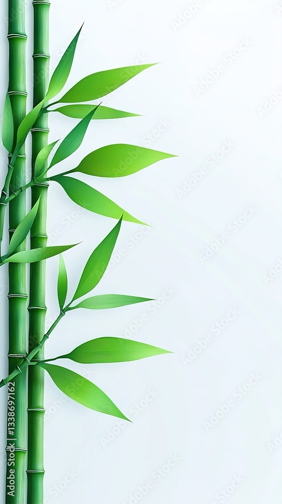 Naklejka premium bamboo leaves on bamboo background