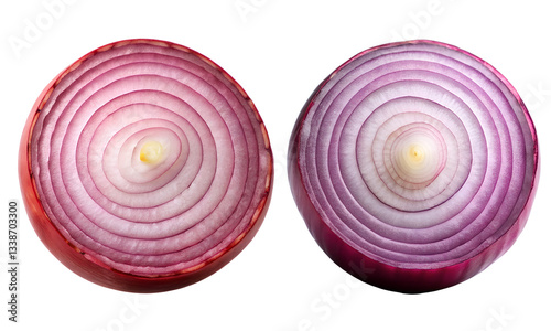 Red onion set, fresh onion collection isolated