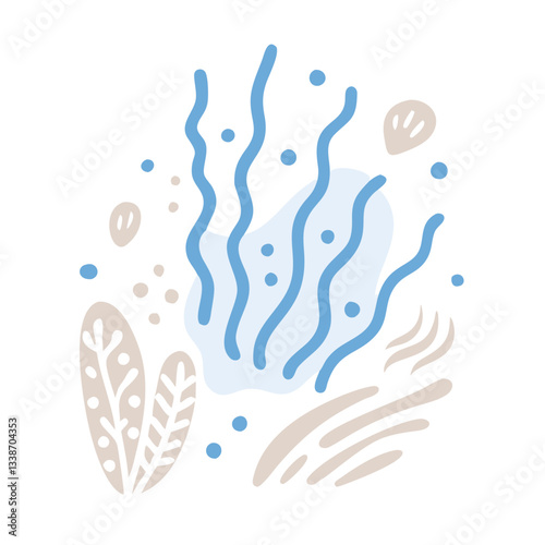Abstract Ocean Elements Vector Illustration
