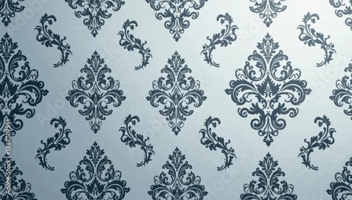 Subtle grey damask pattern with a linear design , damask, simple, textile