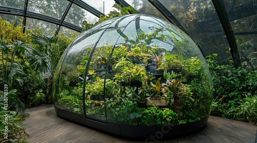 A bio-dome with a completely controlled plant ecosystem