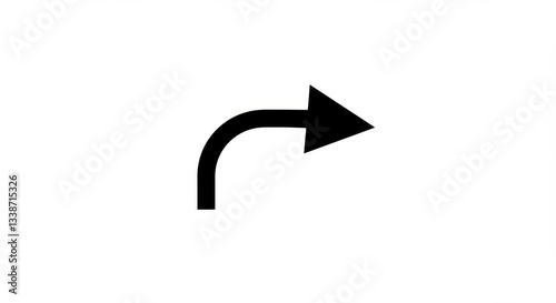 Black curved arrow in circle signifying progress and direction