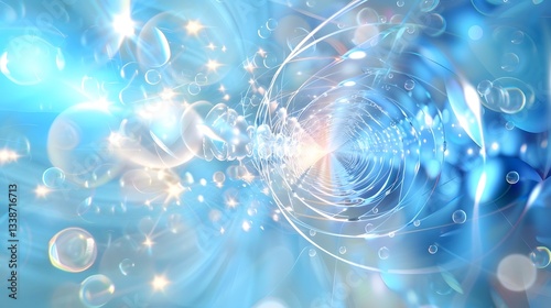 Intricate and dynamic radial patterns of crystalline structures cascading in a mesmerizing display of ethereal blue hues evoking a sense of futuristic elegance and transcendent beauty