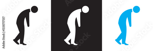 Tired man icon. Vector for app, UI, web. Vector illustration. isolated on white and black background. EPS 10
