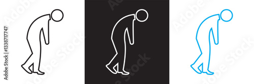 Tired man icon. Vector for app, UI, web. Vector illustration. isolated on white and black background. EPS 10
