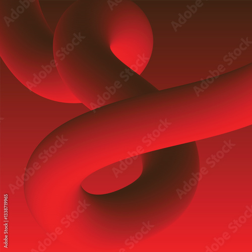 Abstract Red Fluid curve line Modern background design