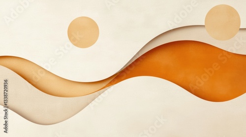 Wallpaper Mural Abstract illustration with wavy patterns, soft hues, circles, and smooth textures creating a serene and modern background for artistic design projects Torontodigital.ca