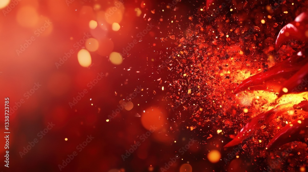 A vibrant explosion of red particles and lights, creating a dynamic and energetic atmosphere, suggesting heat or intensity. A vibrant explosion of red particles and lights, creating a dynamic and energetic atmosphere, suggesting heat or intensity.