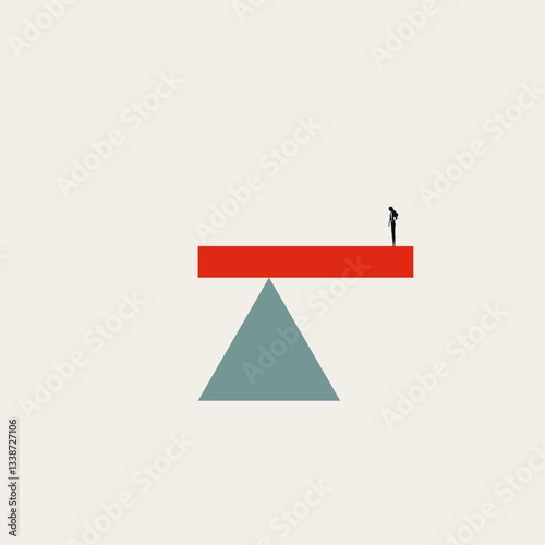 Business and work life balance vector concept. Symbol of harmony, decision, choice, challenge. Minimal design eps10 illustration.