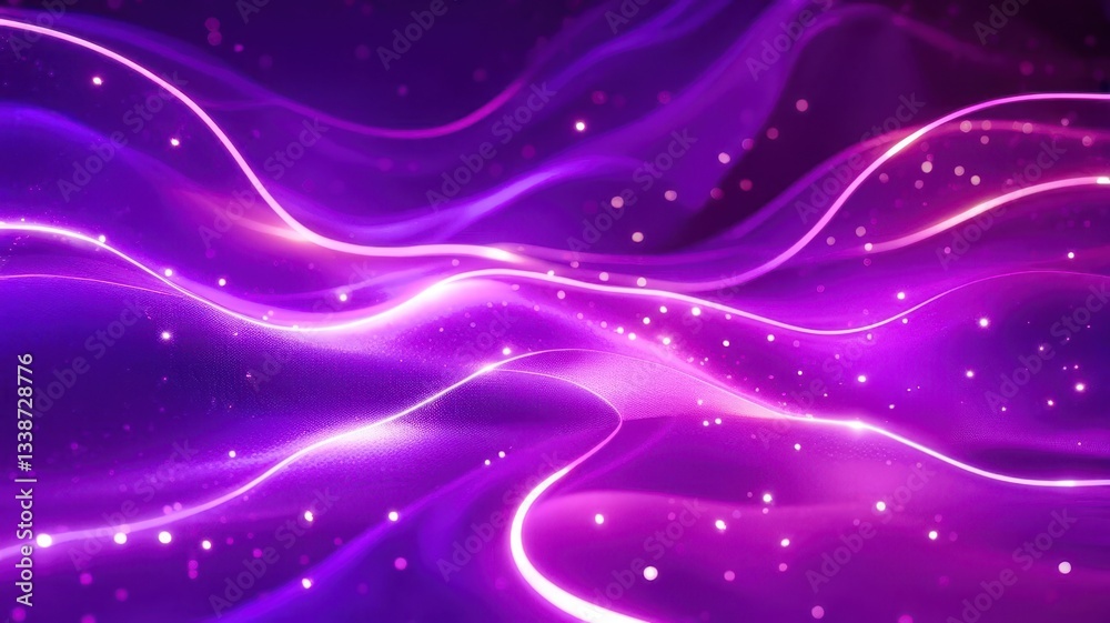 Fototapeta premium A purple wave with a lot of sparkles