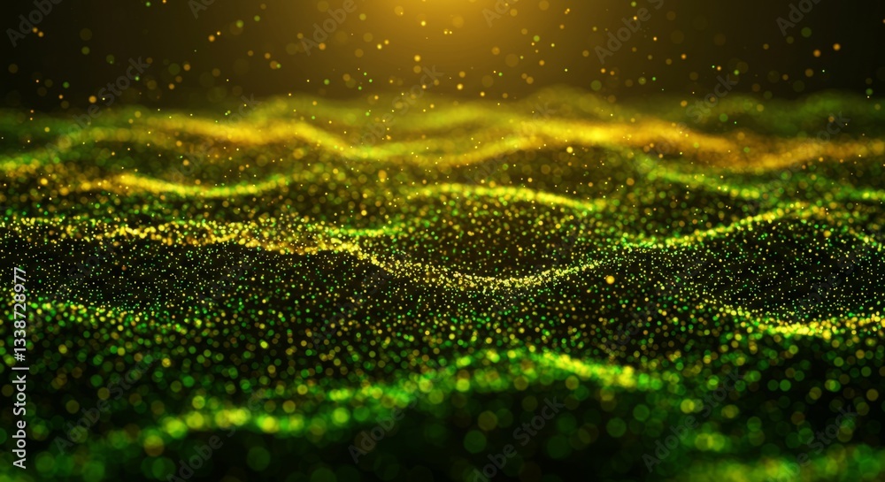 Golden Green Digital Waves Golden Green Digital Waves