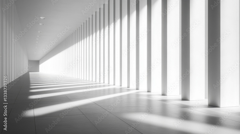 Modern White Corridor Architecture Sunlight. Modern White Corridor Architecture Sunlight.
