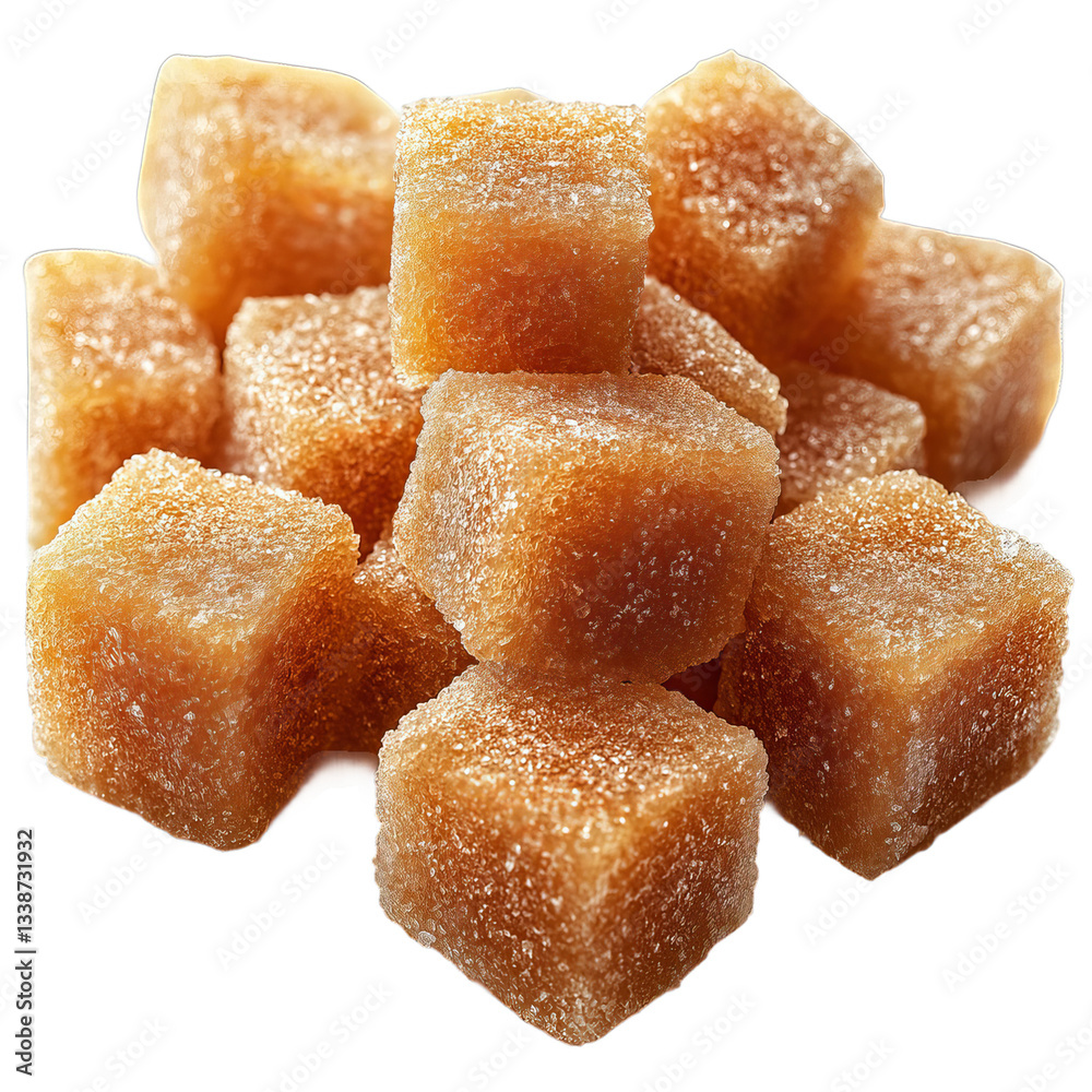 Close-up of a pile of delicious, sugared caramel candies png isolated on transparent background Close-up of a pile of delicious, sugared caramel candies png isolated on transparent background