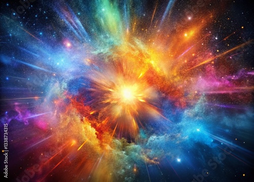 Vibrant Cosmic Explosion: Colorful Nebula Background for Websites and Designs