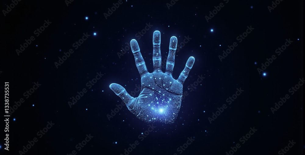 Cosmic Hand Symbolizing Connection to the Universe Cosmic Hand Symbolizing Connection to the Universe