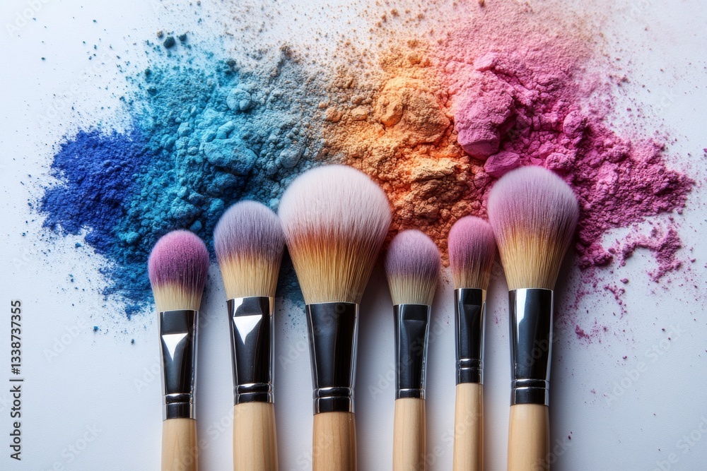 Makeup Brushes With Explosive Powder Colors