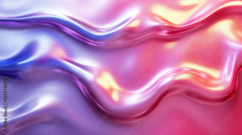 Abstract Metallic Gradient with Smooth Shiny Reflection and Flowing Waves. Generative AI Abstract Metallic Gradient with Smooth Shiny Reflection and Flowing Waves. Generative AI