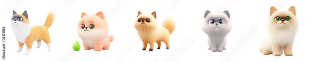Cute Playful Kittens and Cats in Various Breeds