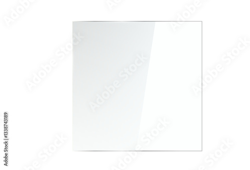 Transparent Glass plate background. Realistic screen glass, window effect with flare, clear glass showcase, glossy plastic glare frame, acrylic with glares and light, plexiglas, 3d.