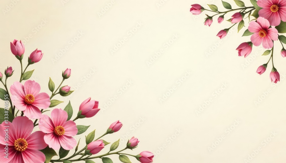 Subtle repeating floral motif on light background , floral, organic, wallpaper Subtle repeating floral motif on light background , floral, organic, wallpaper