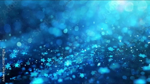 The striking blue particles give a dynamic impression with an elegant touch of color as a backdrop for technology, winter, etc.