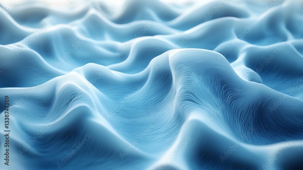 Smooth Blue Ocean Waves with Flowing Lines and Soft Texture. Generative AI Smooth Blue Ocean Waves with Flowing Lines and Soft Texture. Generative AI