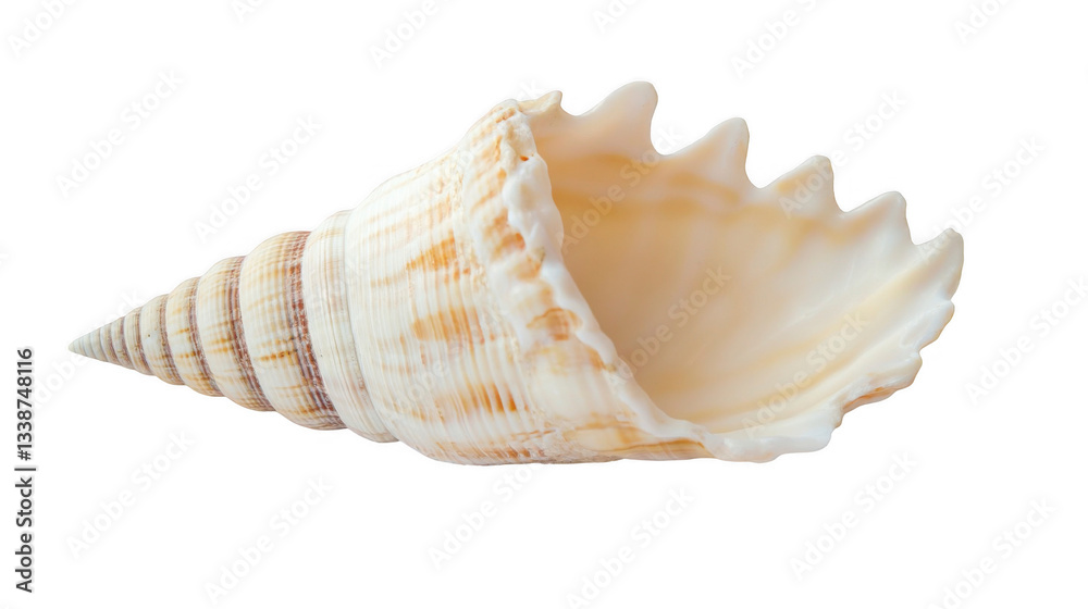 a single, large shell on a white background for design a single, large shell on a white background for design