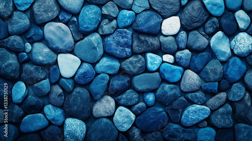 Blue rocks and pebbles