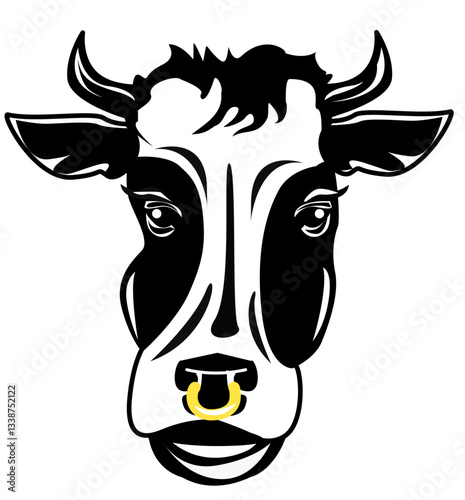 Ilustración de la cabeza de una vaca