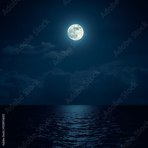 full moon over water