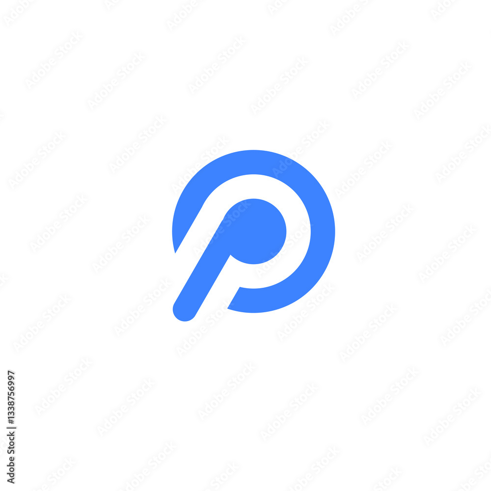 Blue Circular Logo with Letter P Blue Circular Logo with Letter P