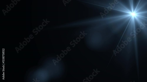Smooth movement of light on a black background. Movement of sun rays. Video 4K.