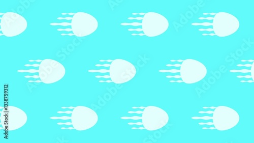 Jellyfish loop seamless flat background animation 