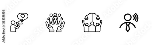 Employee Advocacy icons Set.