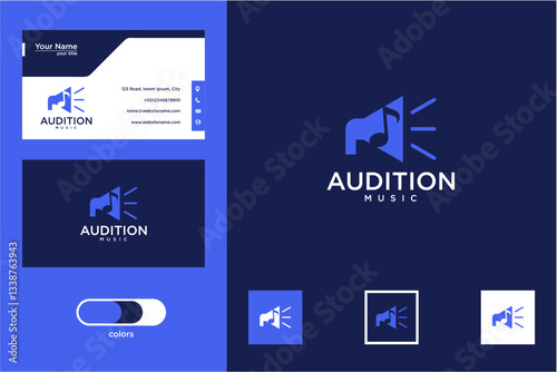 Blue Megaphone Logo Design for Auditions