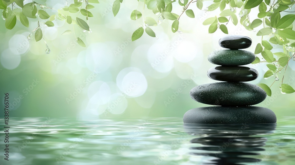 A spa relaxation icon with water drops, smooth stones, and calming elements. A spa relaxation icon with water drops, smooth stones, and calming elements.
