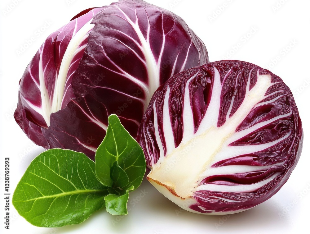 Fototapeta premium Radicchio preparation process kitchen food photography culinary environment close-up view healthy cooking concept
