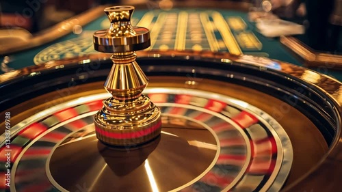 Spinning Roulette Wheel in Casino Ideal for Gambling Promos