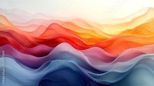 Abstract Flowing Waves in Soft Pastel Colors. Generative AI