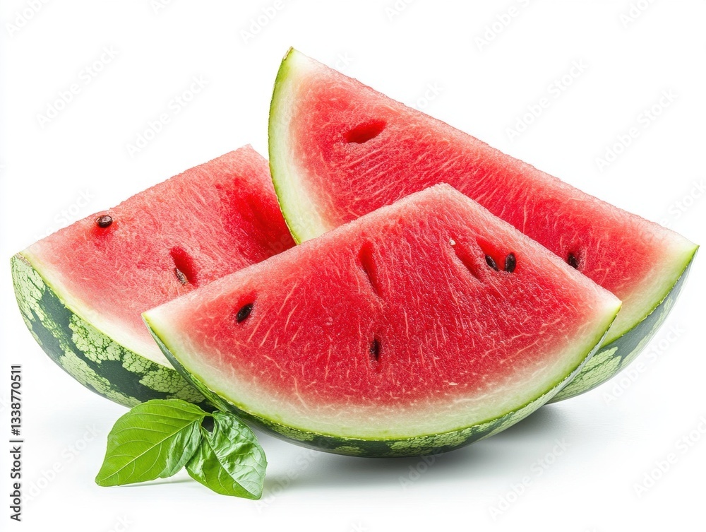 Refreshing watermelon slices kitchen counter food photography clean environment overhead view summer treat Refreshing watermelon slices kitchen counter food photography clean environment overhead view summer treat