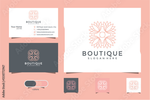 Boutique Branding Design Kit With Pink Floral Logo