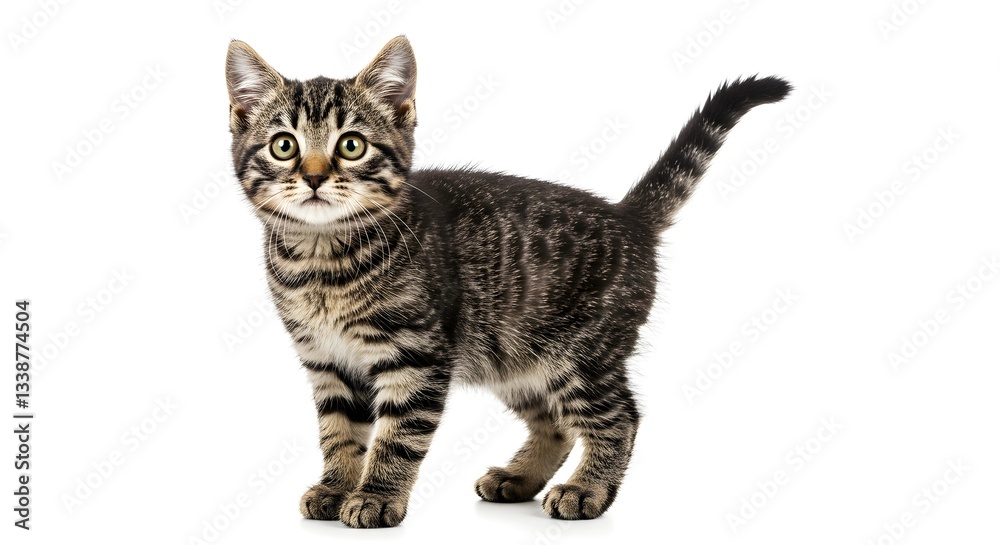 Obraz premium little kitten cat isolated on white background