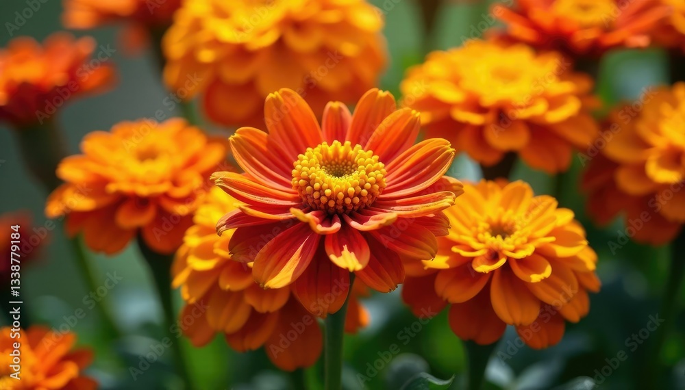 Marigold flowers surrounding a diya in a circle, sunny, natural Marigold flowers surrounding a diya in a circle, sunny, natural